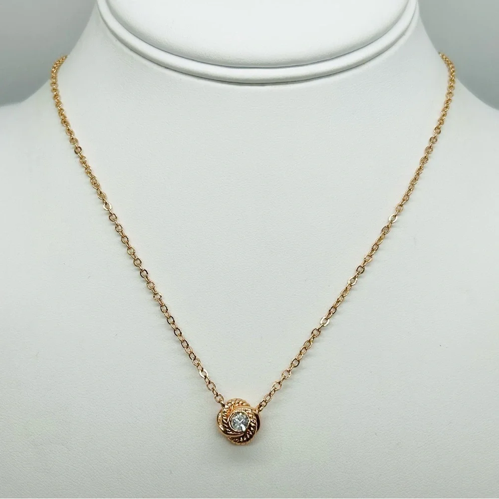 Kate Spade Infinity and Beyond Rose Gold Jeweled Pendant Necklace